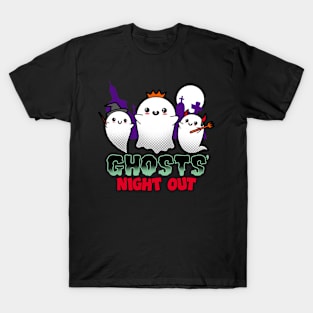 Funny Cute Kawaii Ghost Party Night Out Halloween Meme T-Shirt